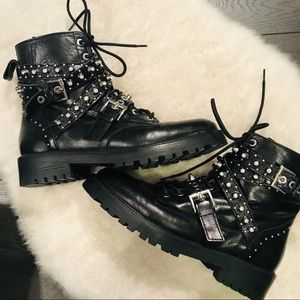 Zara Diamond Winter Combat Booties